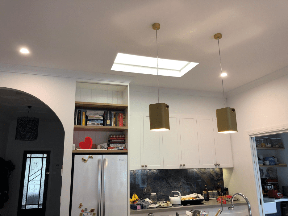 2 lights over kitchen bench